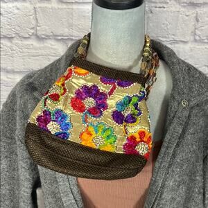 NWT Metro Bagz Floral Embroidered Bollywood Clutch Bag